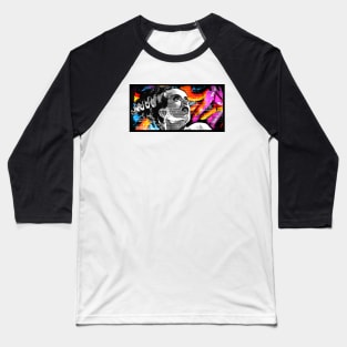 Bride of Frankenstein - Graffiti Style Baseball T-Shirt